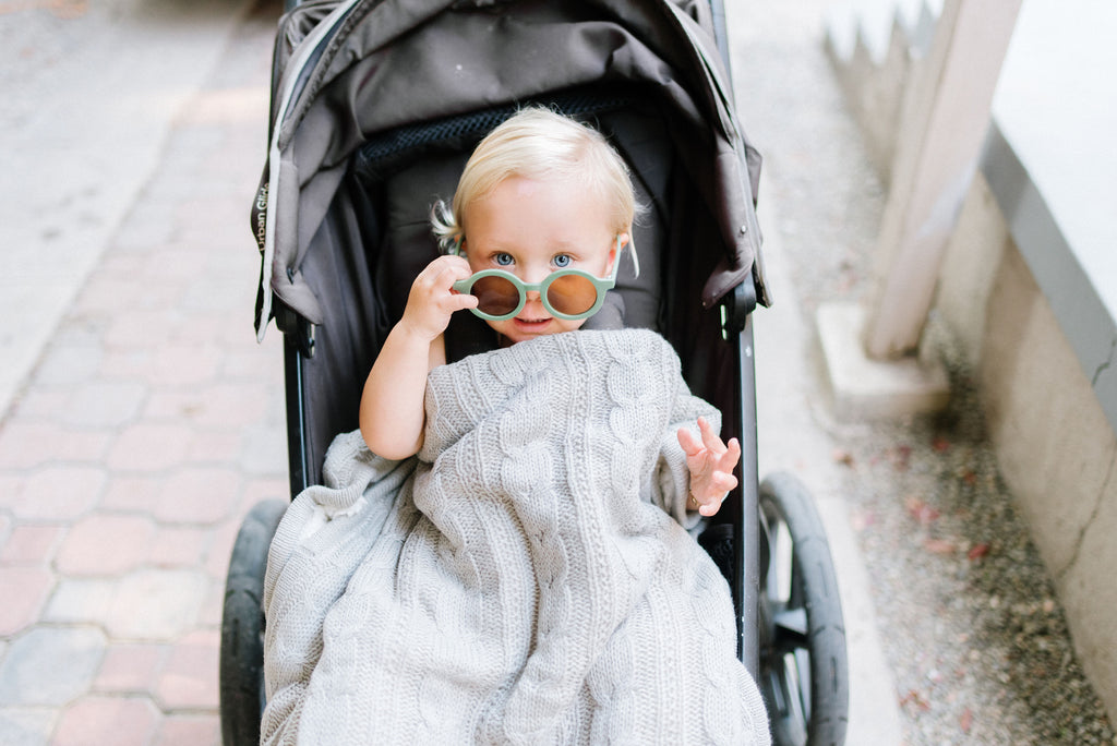 Cozy Cable Knit Stroller Blanket