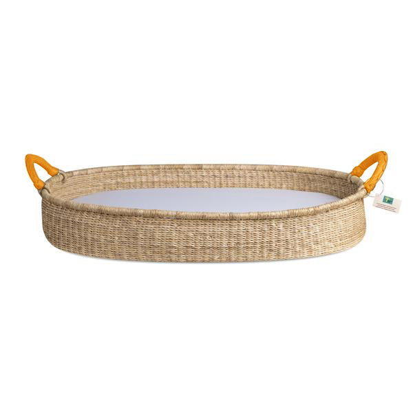 Handwoven Changing Basket: Natural Persimmon