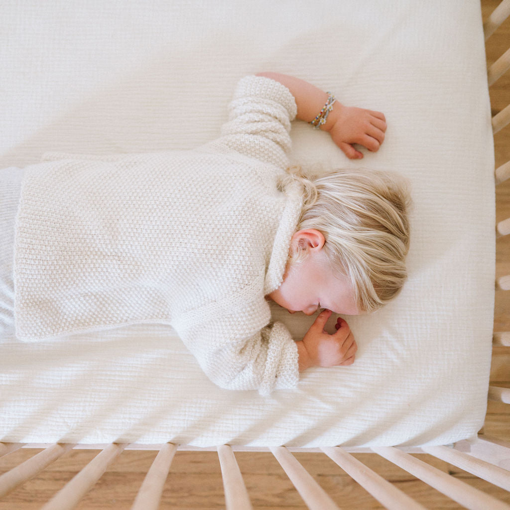 Waterproof Cotton Crib Sheet - Muslin