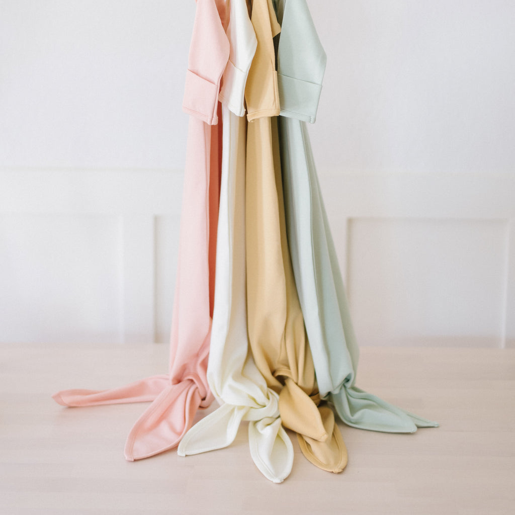 Organic Newborn Knotted Gown - Blush