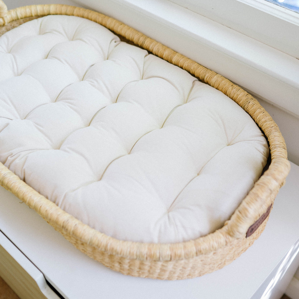 Handwoven Changing Basket: Natural Vegan