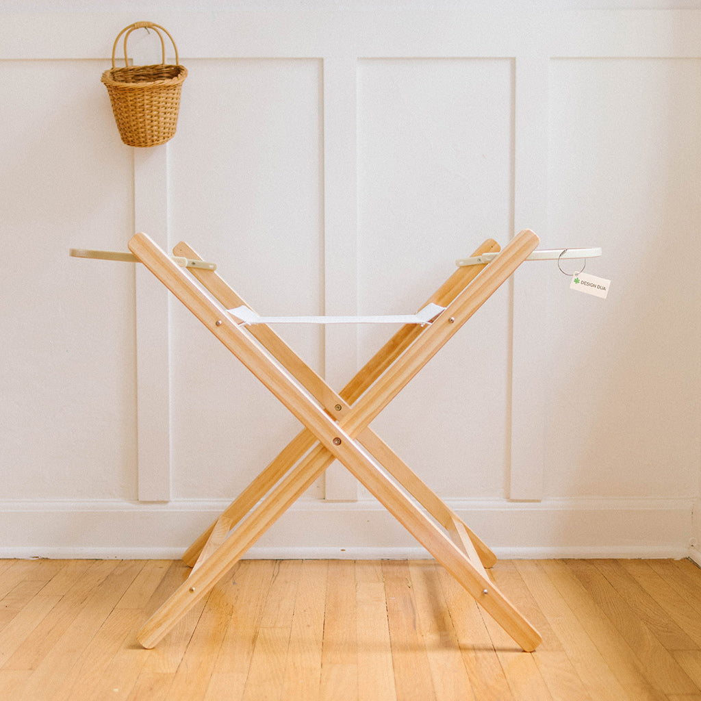 Bundle Liner, Sheet, &  Stationary Bassinet Stand- Natural Pine