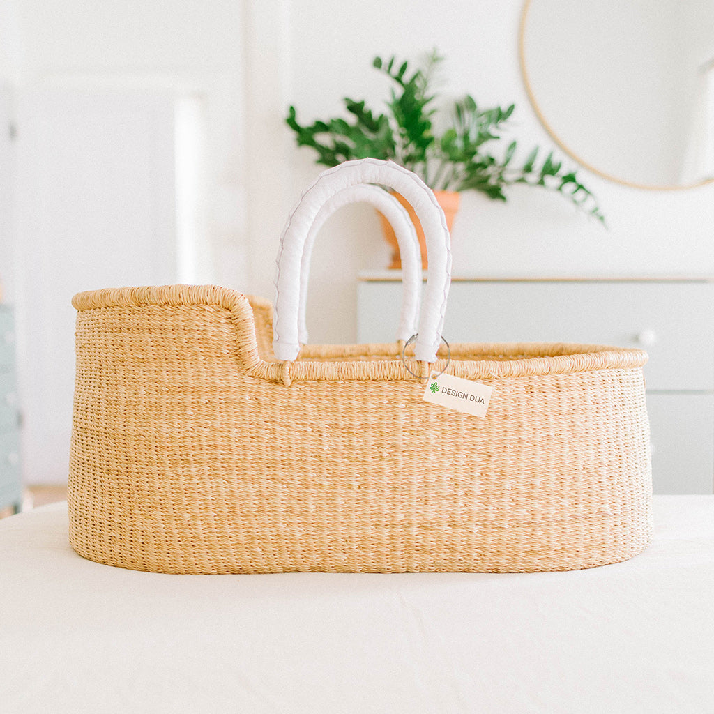Signature Bilia Bassinet & Doll Basket Combo: Natural - White