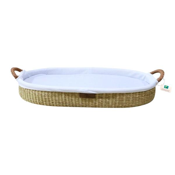 Handwoven Changing Basket: Natural Vegan