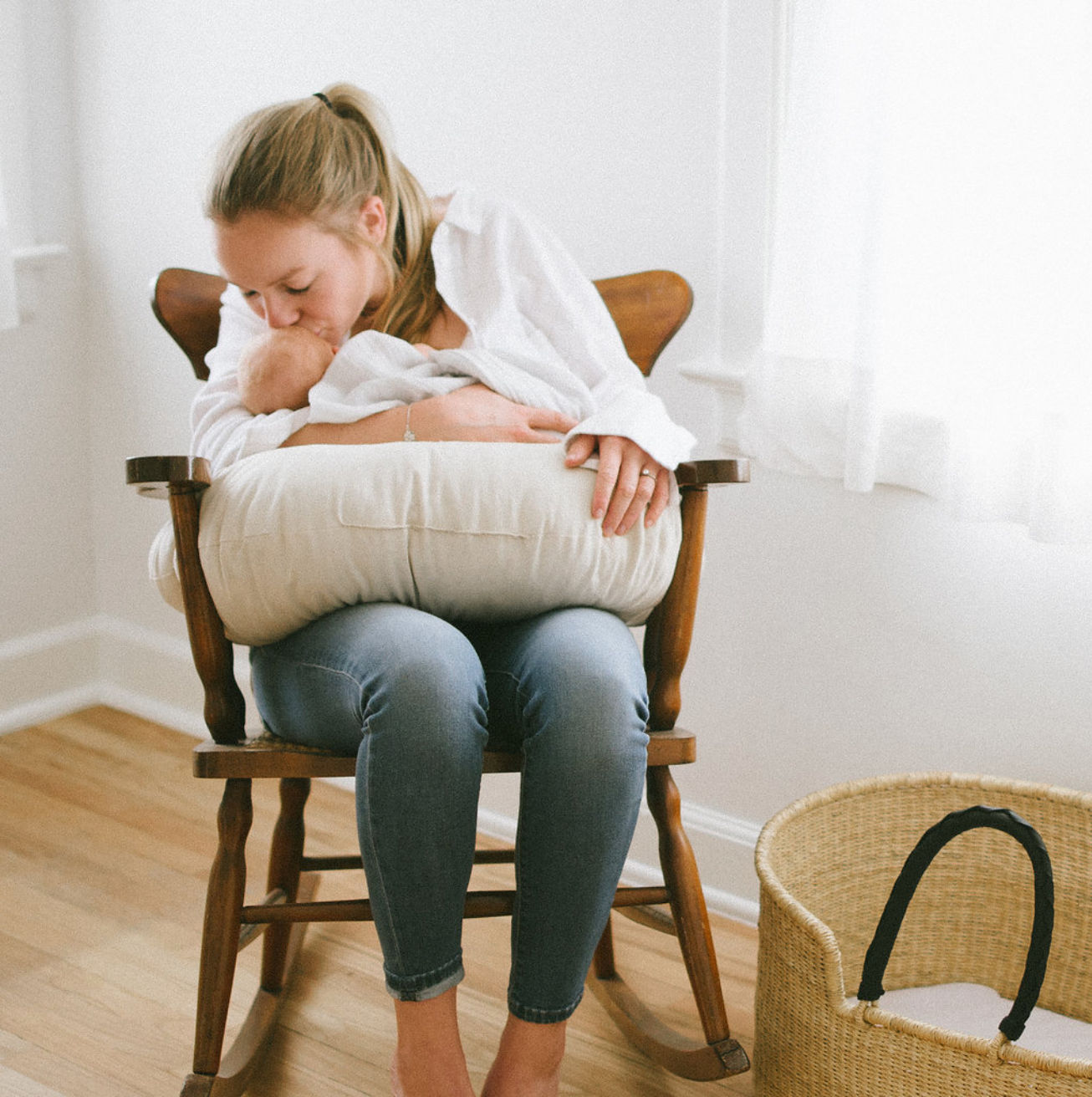 Organic Cotton Pregnancy Pillow With Kapok Filling - Multi-Use Nursing & Maternity Support Pillow