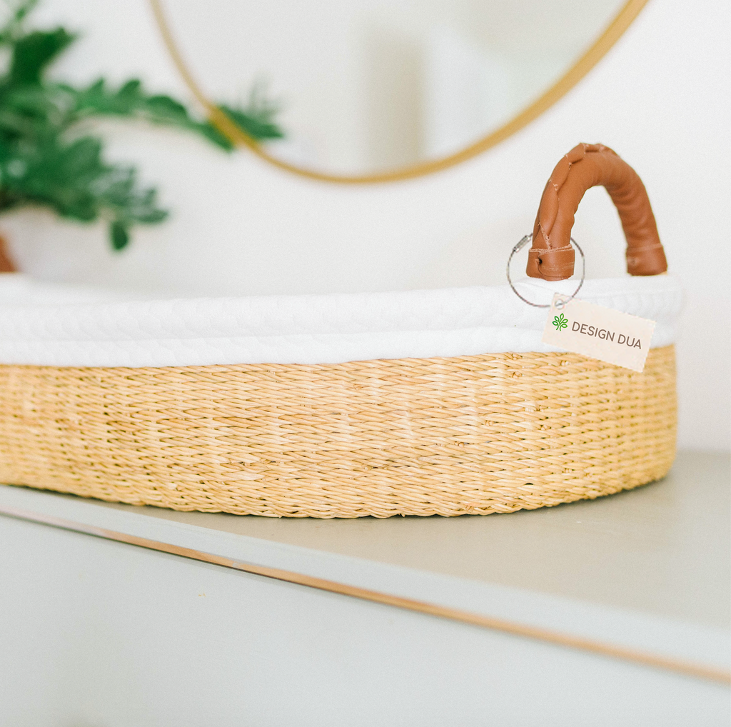 Wicker basket online changing table